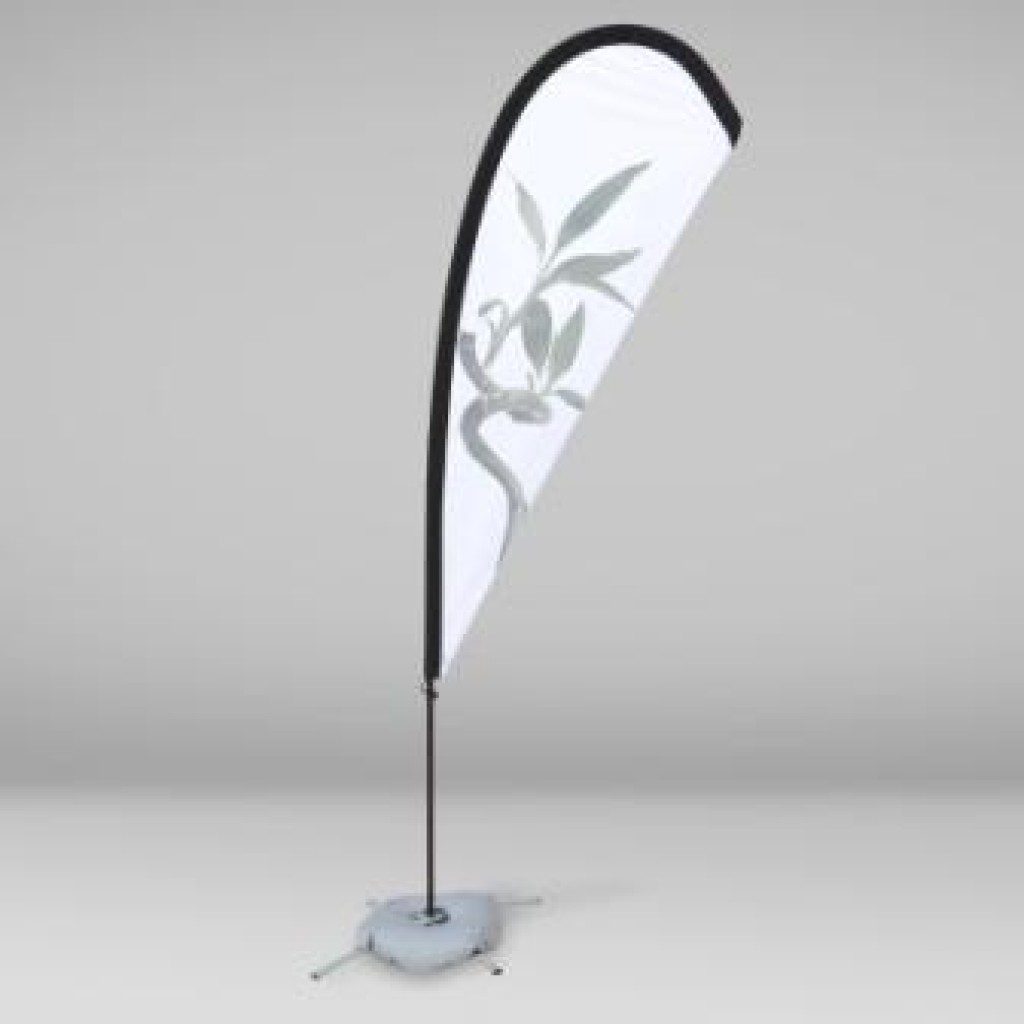 beachflag ghiaccio oltre 2 m di altezza reklame gelateria Bandiera annuncio pubblicitario Bandiera Verde a forma di piuma con fondo Attitude
