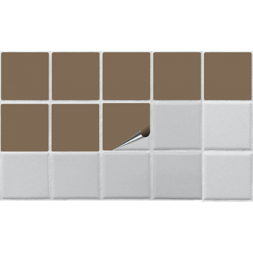 Kiwistar Adesivi per piastrelle, colore marrone chiaro, satinato, 20 x 20 cm, 25 pezzi, piastrelle adesive