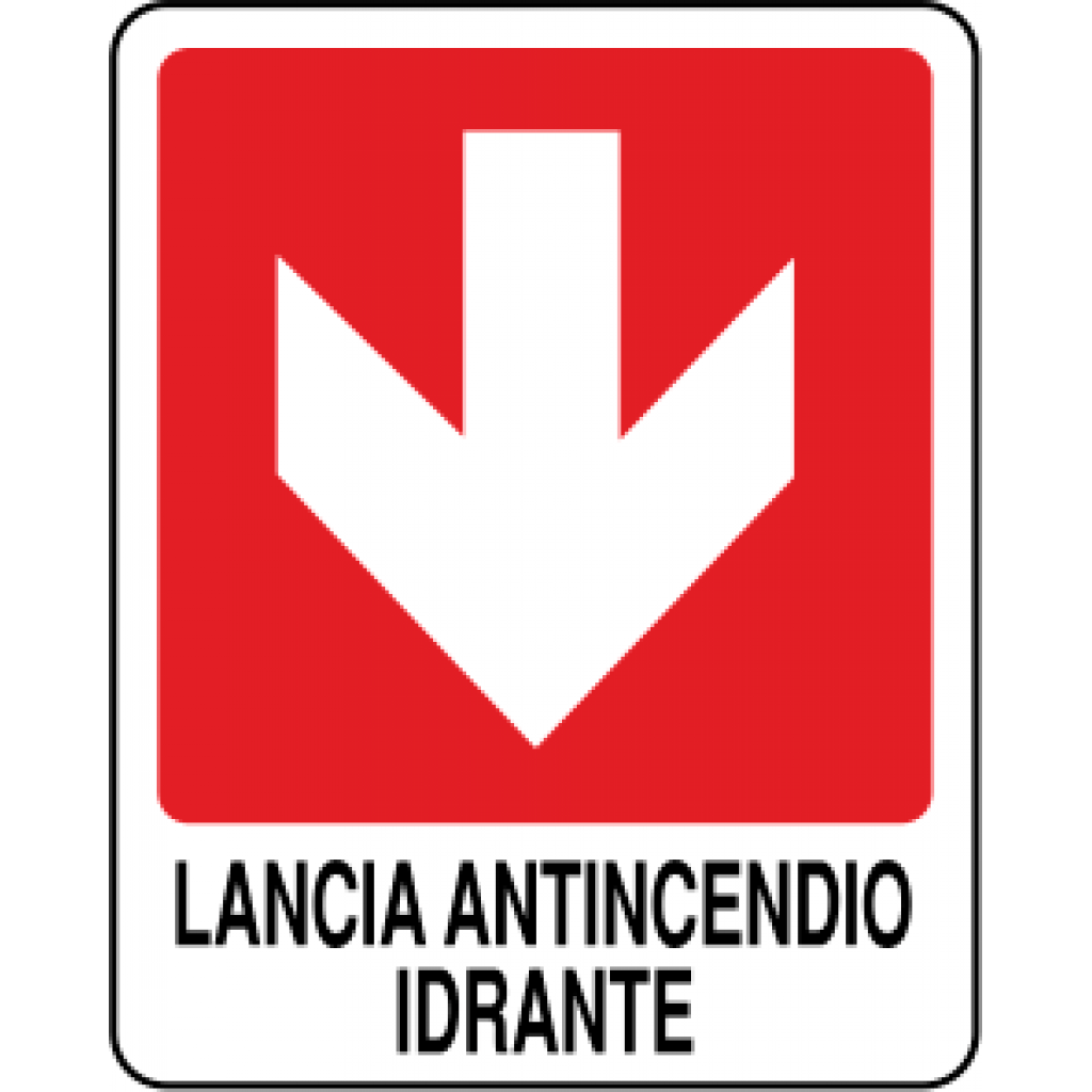 Cartello segnaletico in alluminio - 20x30 cm - Lancia antincendio naspo