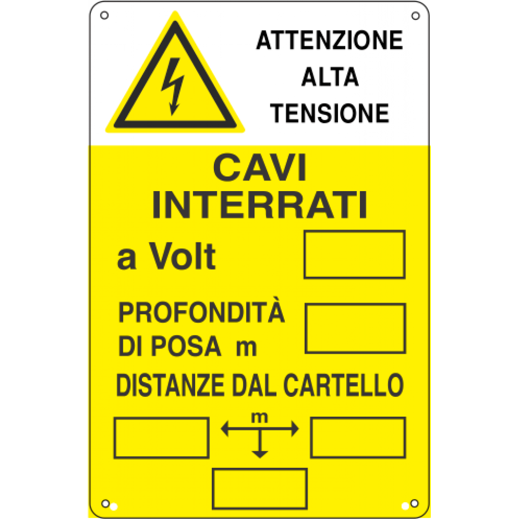 Adesivo Di Avvertenza Tensione Di Rete - Formato A5 (150x200 Mm) - Vinile Per Interni/Esterni
