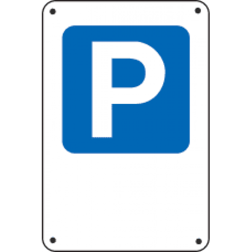 Segno Blu Di Parcheggio Con La P Bianca Immagine Stock - Immagine di