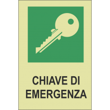 cartello luminescente - chiave emergenza cartello luminescente - chiave emergenza