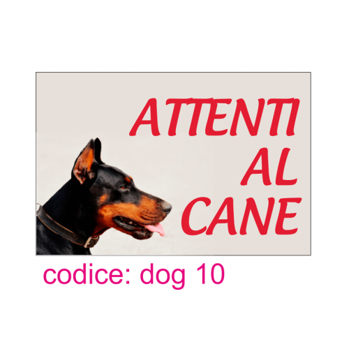 Cartello Alluminio 'Attento Al Cane' Con Schnauzer - Targa 148x100 Mm Per Esterno/Interno, Adesiva, Fabbricata In Francia